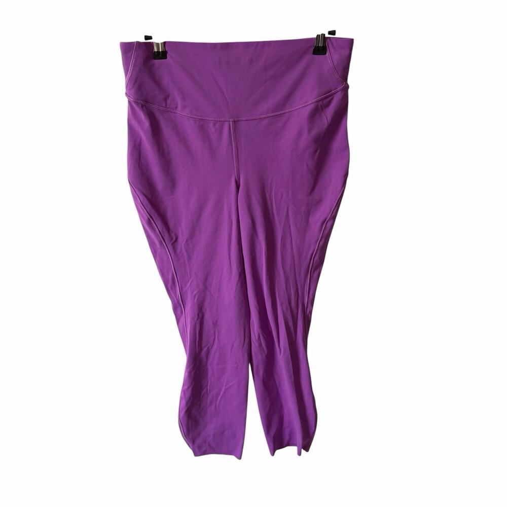 Lululemon Womens 10 Base Pace High Rise Crop 23" Leggings Purple Solid Pockets - Picture 1 of 9